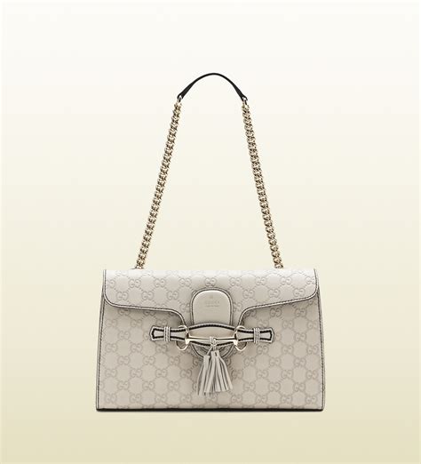 gucci white shoulder bag|gucci guccissima shoulder bag.